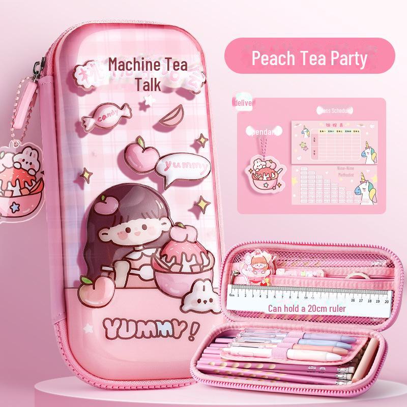 Пенал Kaba Bear EVA 3D с мультяшным принтом, большой вместимости, трехслойный и водонепроницаемый, для девочек и студентов.