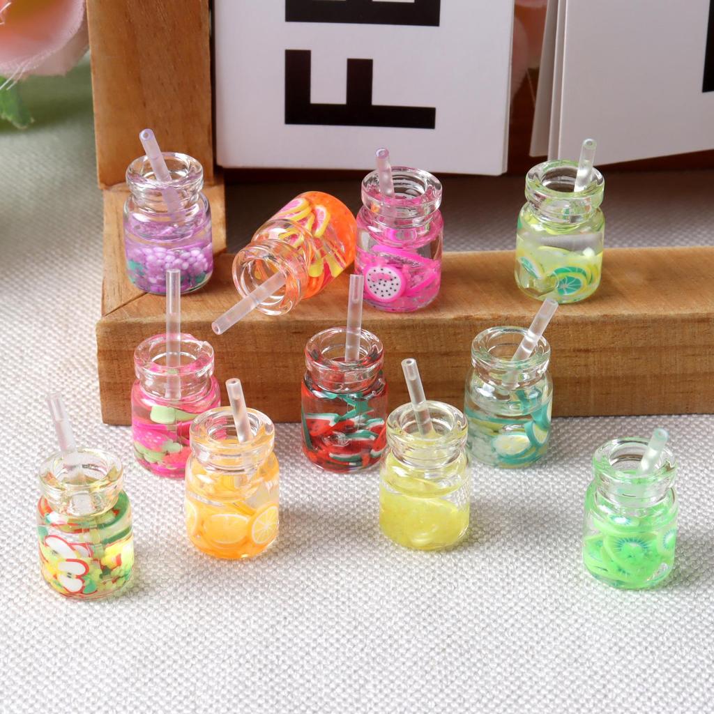 Ручная работа Миниатюрные аксессуары для еды и напитков для кукольного домика: Торт, Сок, Тарелки