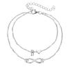 Letter Double Foot Chain Infinite Love Chain Women's Foot Chain Summer Gift Beach Gift For Mother