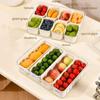 Large Capacity Divided Dinner Plate Plastic Food Preservation Store Box Snack Fruit Tray  for Home