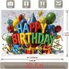 2D Colorful Happy Birthday Backdrop for Kids & Toddler Birthday Parties