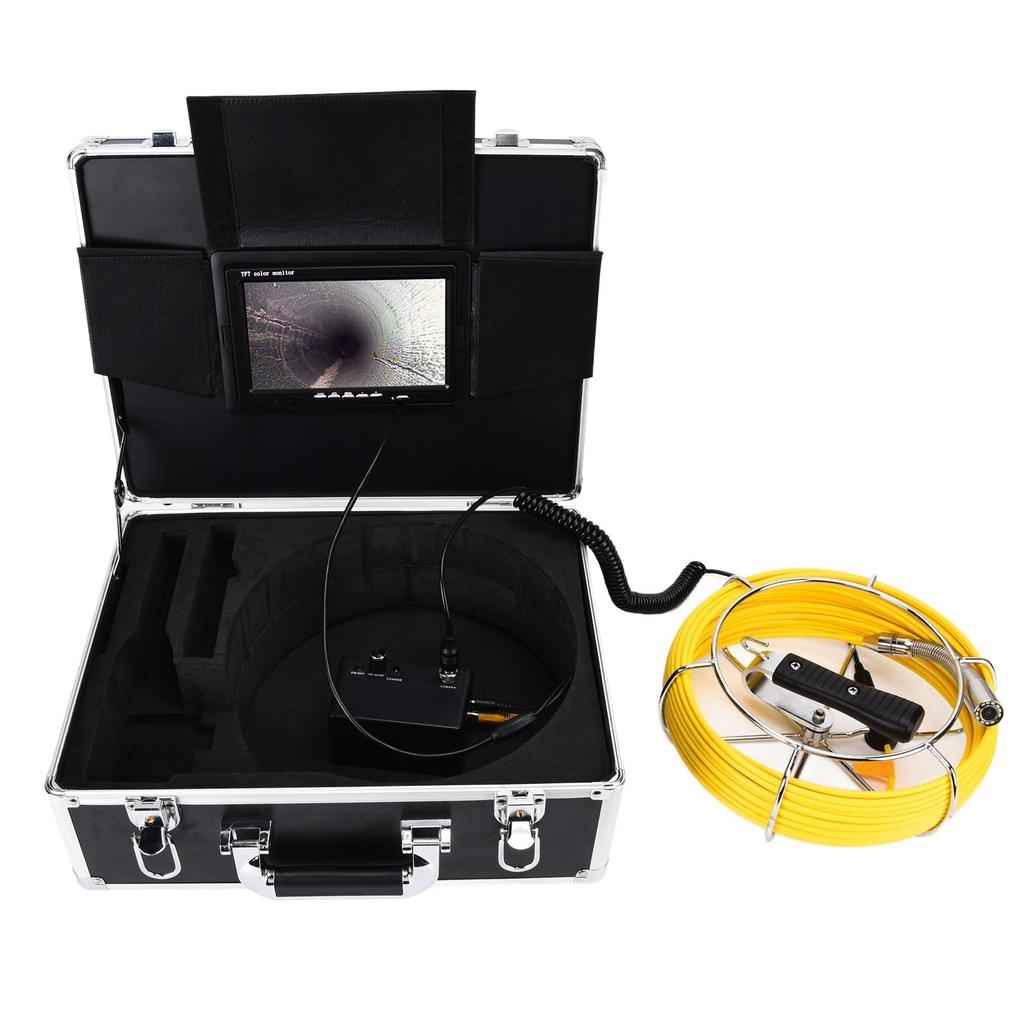 7in LCD 512HZ Pipeline Inspection Camera with 12LED High Definition Pipeline Endoscope for