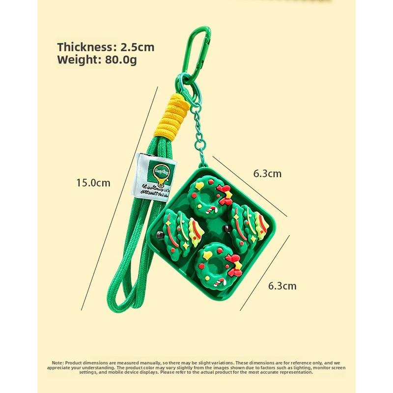 Cartoon Christmas Stress Relief Keyboard Keychain for Couples Bags Decorative Button Fidget Holiday Gift for Friends Family
