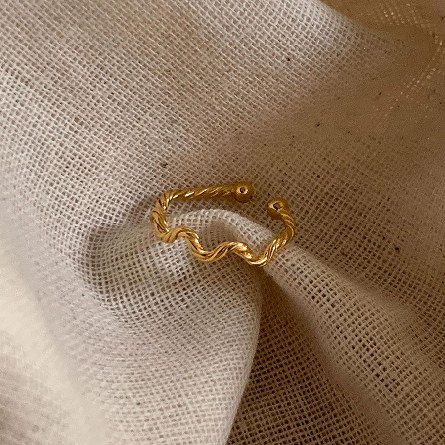 S925 Sterling Silver Ring Simple Bracelet Wave Open Ring Index Finger Ring Special-Interest Design Temperament Entry Lux Women's Ring