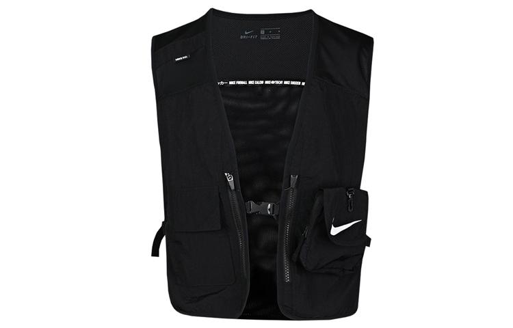 Nike Жилеты Мужские Черные Без Воротника Умеренные Городские Технологичная Одежда CK9975-010