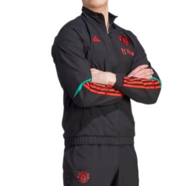 adidas Презентационная футболка для футбола Manchester United Tiro 23 Унисекс Черная IA8486