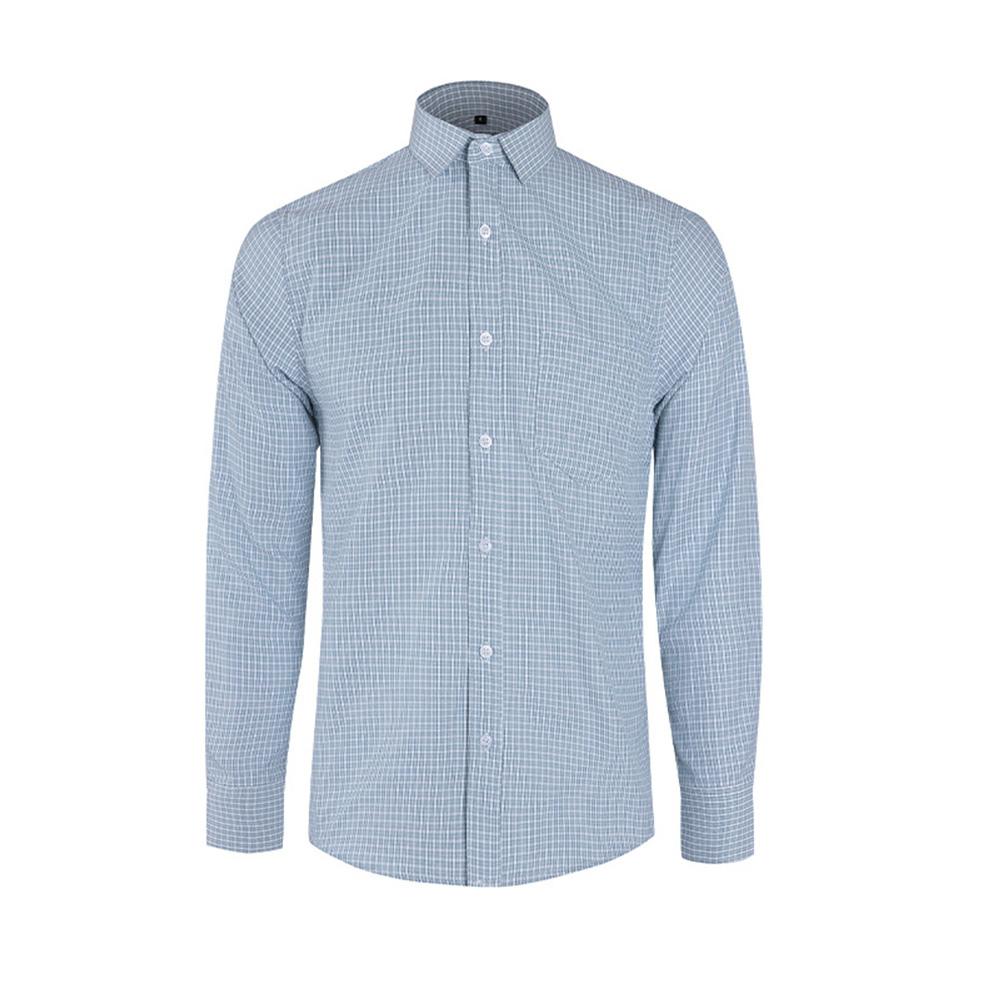 Plaid Shirt Male Long-Sleeved Shirts Spring Autumn Blouse Mens Top Blouse Lapel Button Down Shirts Slim Cardigan for Man