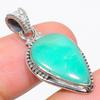 Natural Chrysoprase Gemstone 925 Solid Sterling Silver Gift Pendant 1.25" v1T29