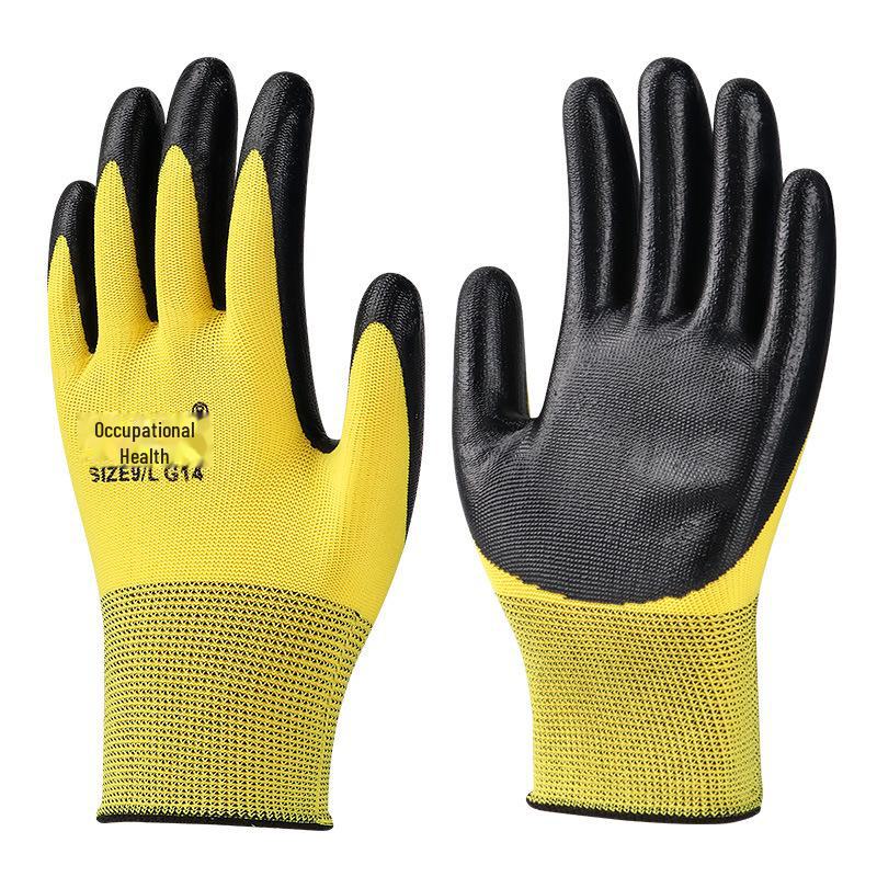 Нитриловые износостойкие нескользящие нейлоновые рабочие перчатки