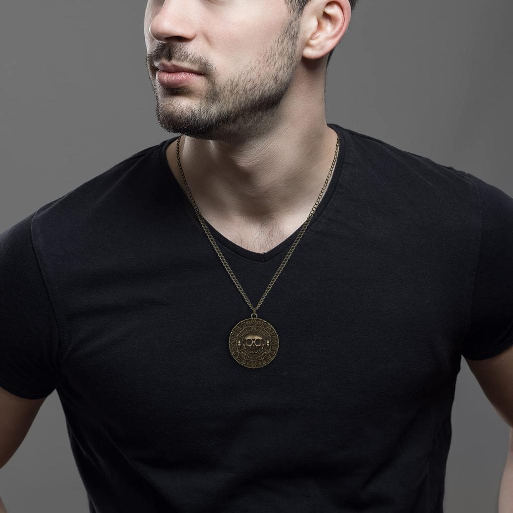 Классическое ожерелье с черепом «Пираты Карибского моря», фильмы «Проклятые ацтекские монеты», ювелирные изделия для мужчин, колье