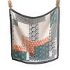 Creative design with a simple color-blocked Bali yarn curved edged square scarf, high-end sun protection, lightweight travel photography paired