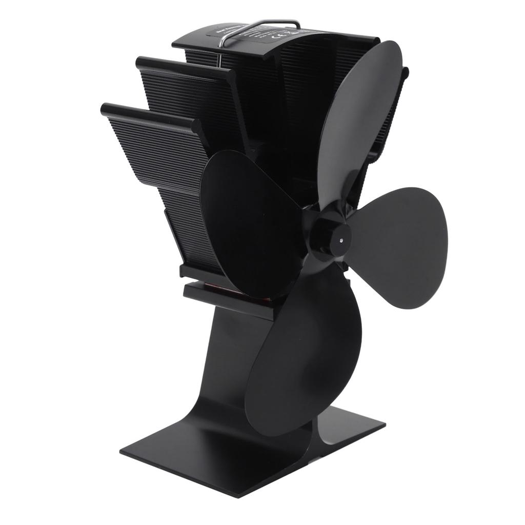 4-лопастной вентилятор для печи с подогревом, бесшумный, экологически чистый, из алюминиевого сплава, для камина, для дома, дровяного бревна