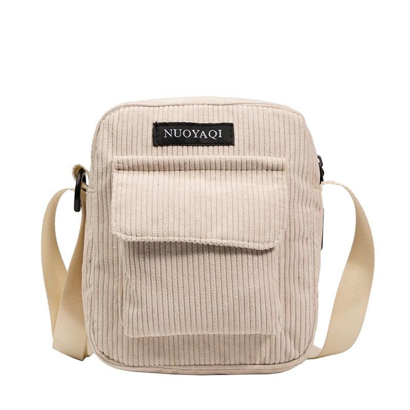 Женские вельветовые сумки на плечо, полосатые тканевые сумки, повседневные сумки на молнии, парусиновая сумка через плечо, милая сумка для покупок для женщин