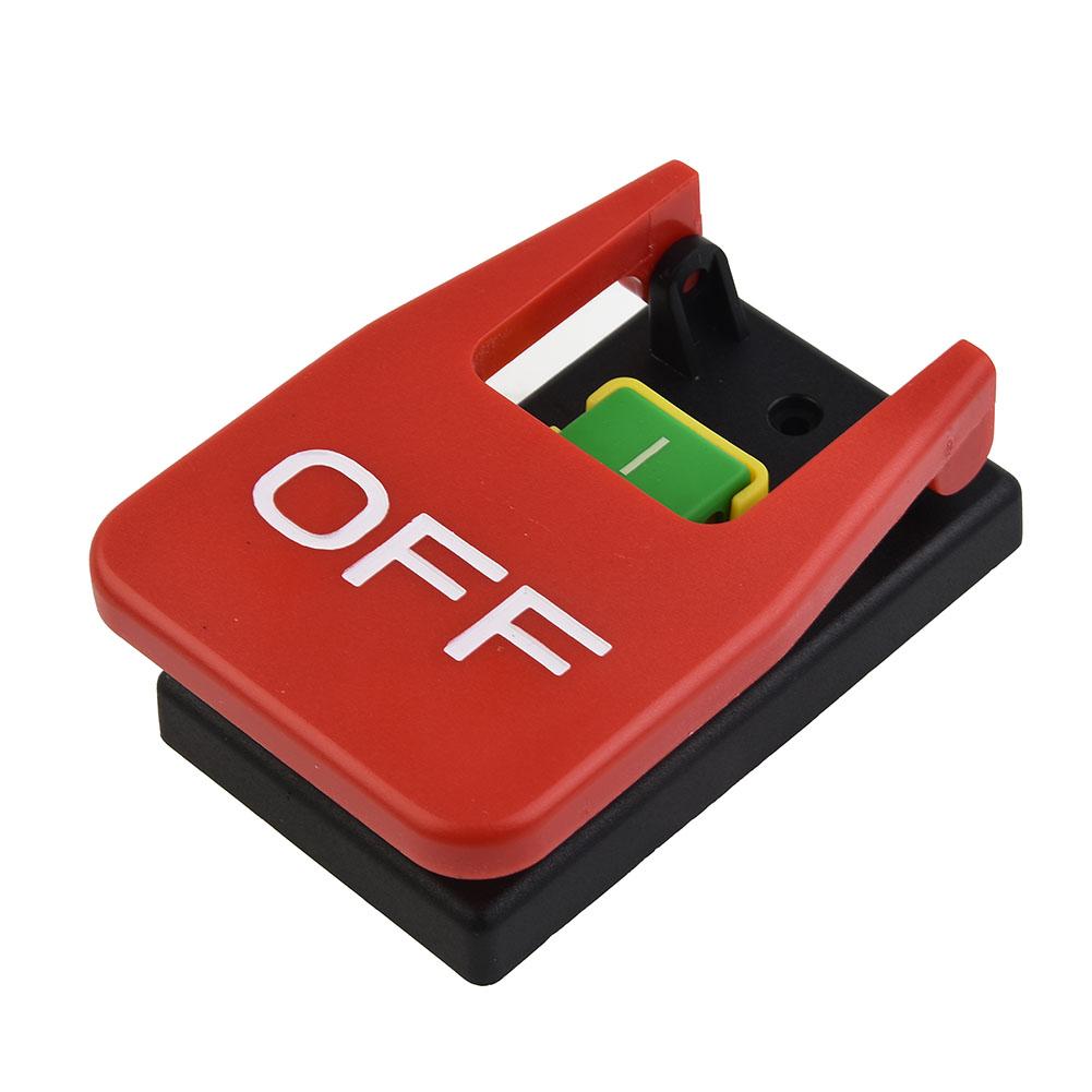 Electromagnetic Pushbutton Switch 5Pin 240V AC KJD17BD 16 3 with Stop Cover for Lathe Saw and Garden Machinery