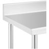 Wall-mounted worktop table with edge on wheels, 1 shelf, 120 x 60 cm, up to 158 kg