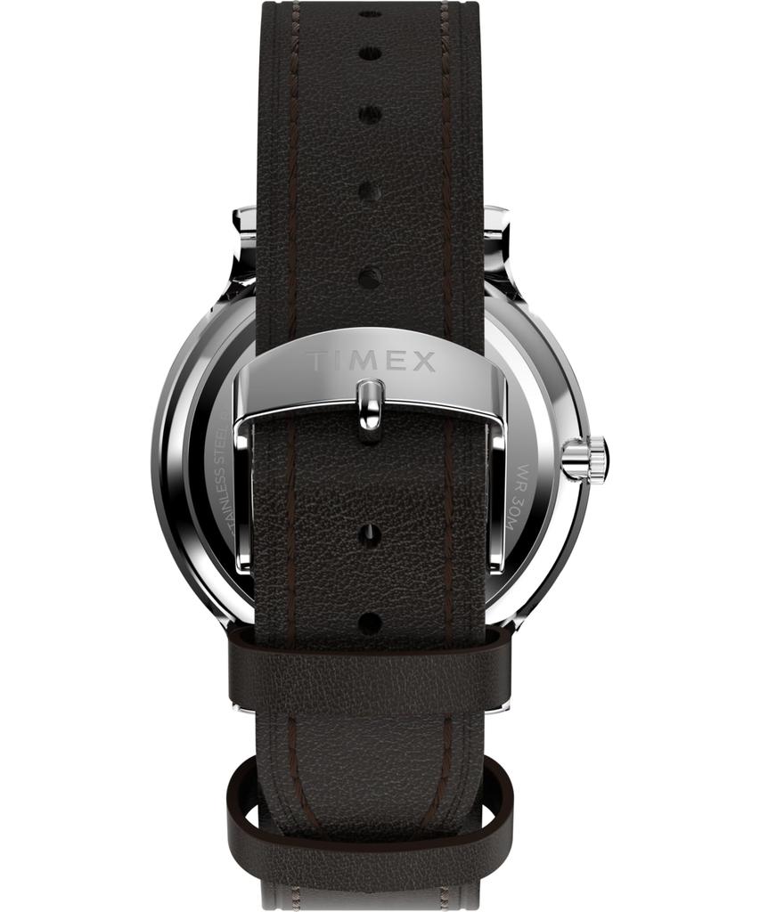 Часы Timex Men's Gallery 40 мм, коричневый/синий/серебристый тон. , ремень