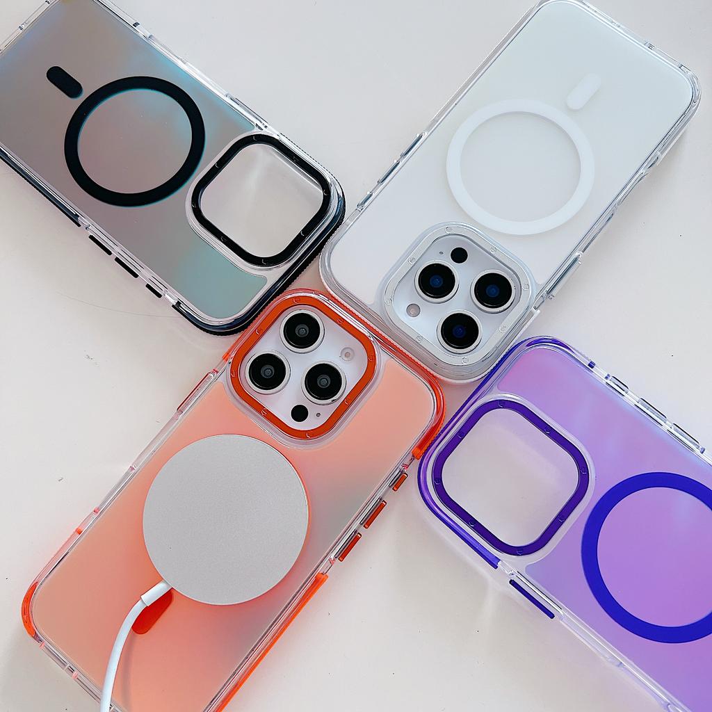 Для iPhone 16 Pro Max Чехол Совместимый с MagSafe Меняющий цвет ТПУ Акриловая Задняя крышка для телефона