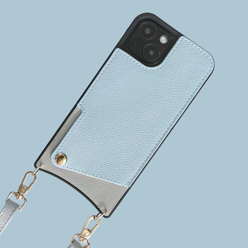 Чехол-чехол Crossbody Lanyard Leather Case для Apple 16 Pro Max — дизайн «рыбий хвост», защита от падений