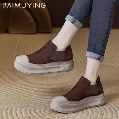 Ботильоны на платформе женские туфли на плоской подошве ретро-кроссовки женские 2025 тренд зимняя спортивная обувь повседневная прогулочная зимняя обувь челси Botas De Mujer