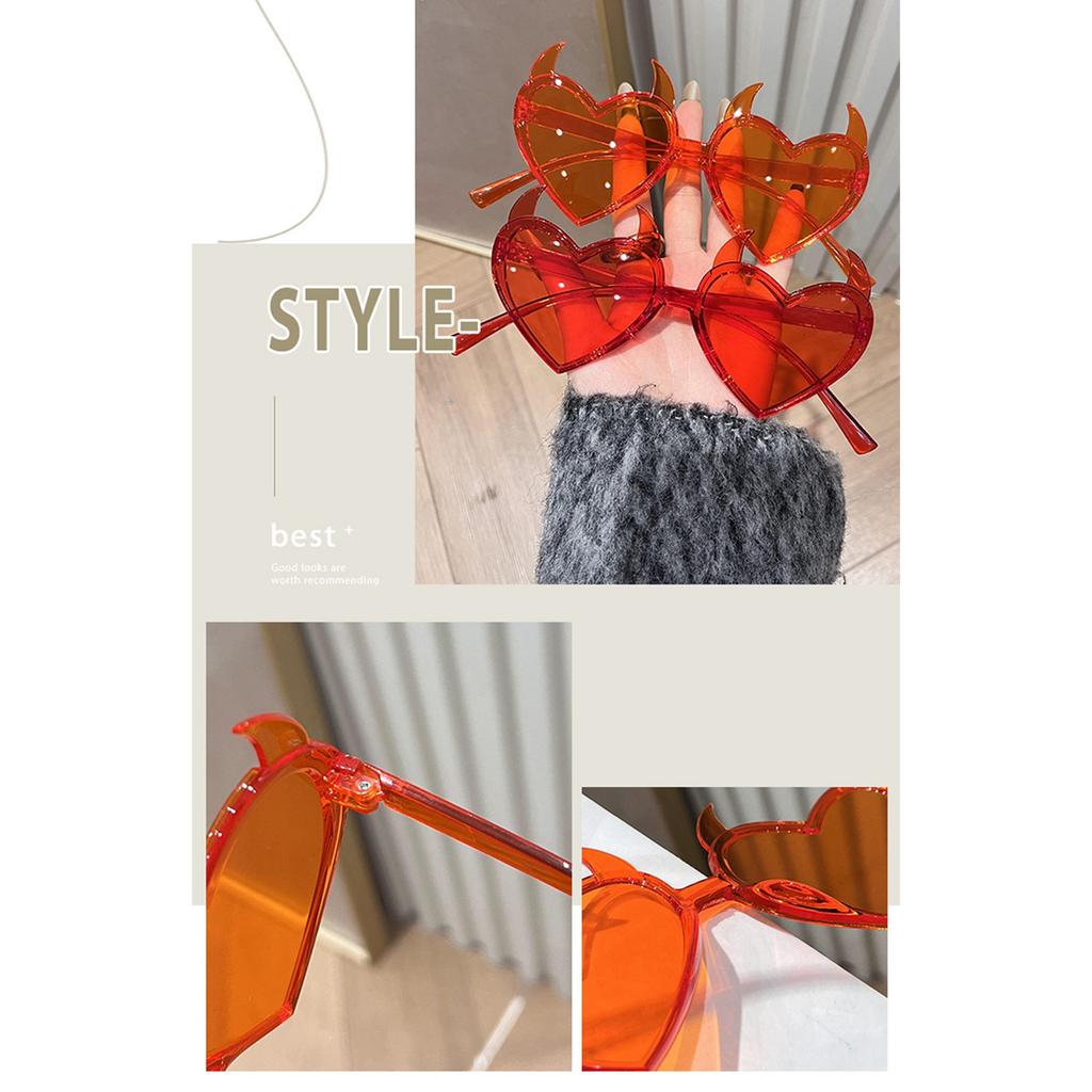 Сердце с рогами дьявола для девочек-подростков, линзы для оправы для Хэллоуинской вечеринки, забавные, модные, карнавальные украшения