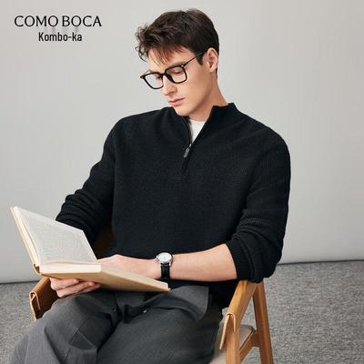 Мужской пуловер COMONBOCA на молнии, 100% кашемир