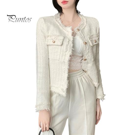 Женская куртка в стиле знаменитостей, короткая, с круглым вырезом, длинными рукавами, однобортный кардиган, рваное пальто, верхняя одежда осень-зима