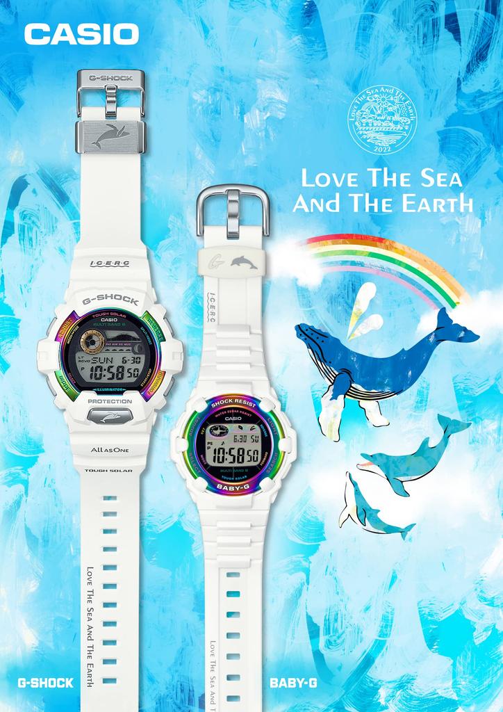 Casio Solar Love Sea and the Ice Search Japan Модель-коллаборация Белые Радиоуправляемые часы Baby-G, Земля, BGR-3000UK-7JR, Женские,