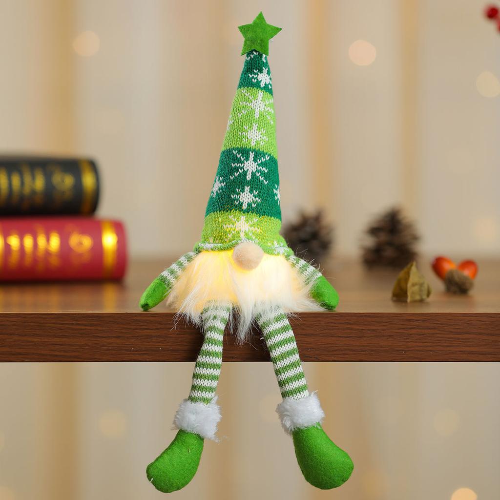 Рождественские безликие куклы-гномы, украшения, светодиодная подсветка, плюшевые вязаные поделки, подвеска на елку, рождественские украшения, дом, детский подарок