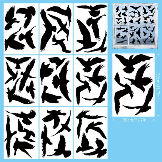 9Pcs Window Sticker Easy To Apply Reusable Bird Protection Stickers Exquisite Bird Safety Decal for Home