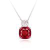 Легкая Роскошь Подвеска Ожерелье Красный Корунд Мода Ужин Воспитание Синтетический Рубин Набор Цвет Сокровище Серьги Кольцо
