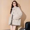 TonLion Women's Faux Fur Stand Collar Long Coat