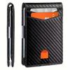 Men'S Slim RFID Wallet with Money Clip - Black Carbon Fiber Design, Slim Card Holder, Slim Pen Holder, Slim Wallet | Sleek Wallet | Durable Wallet