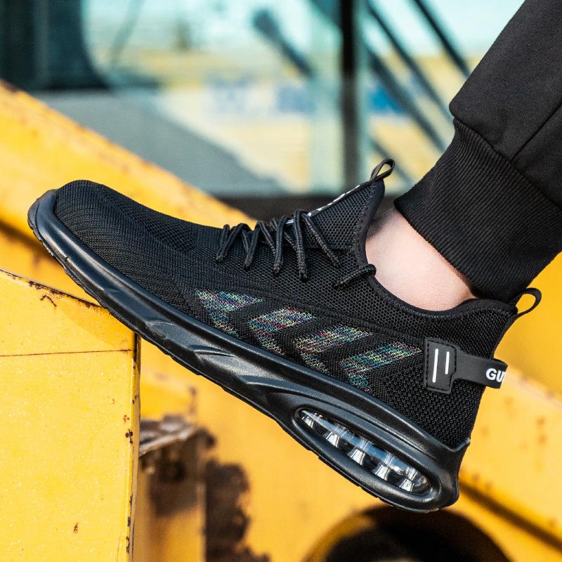 Защитная обувь для мужчин, рабочие кроссовки с воздушной подушкой, мужская и женская рабочая обувь, защитные ботинки со стальным подноском, непрокалываемая, неубиваемая обувь