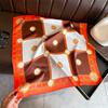 New plaid imitation silk printing silk scarf square scarf high-end shawl sunscreen neck professional scarf headscarf scarf