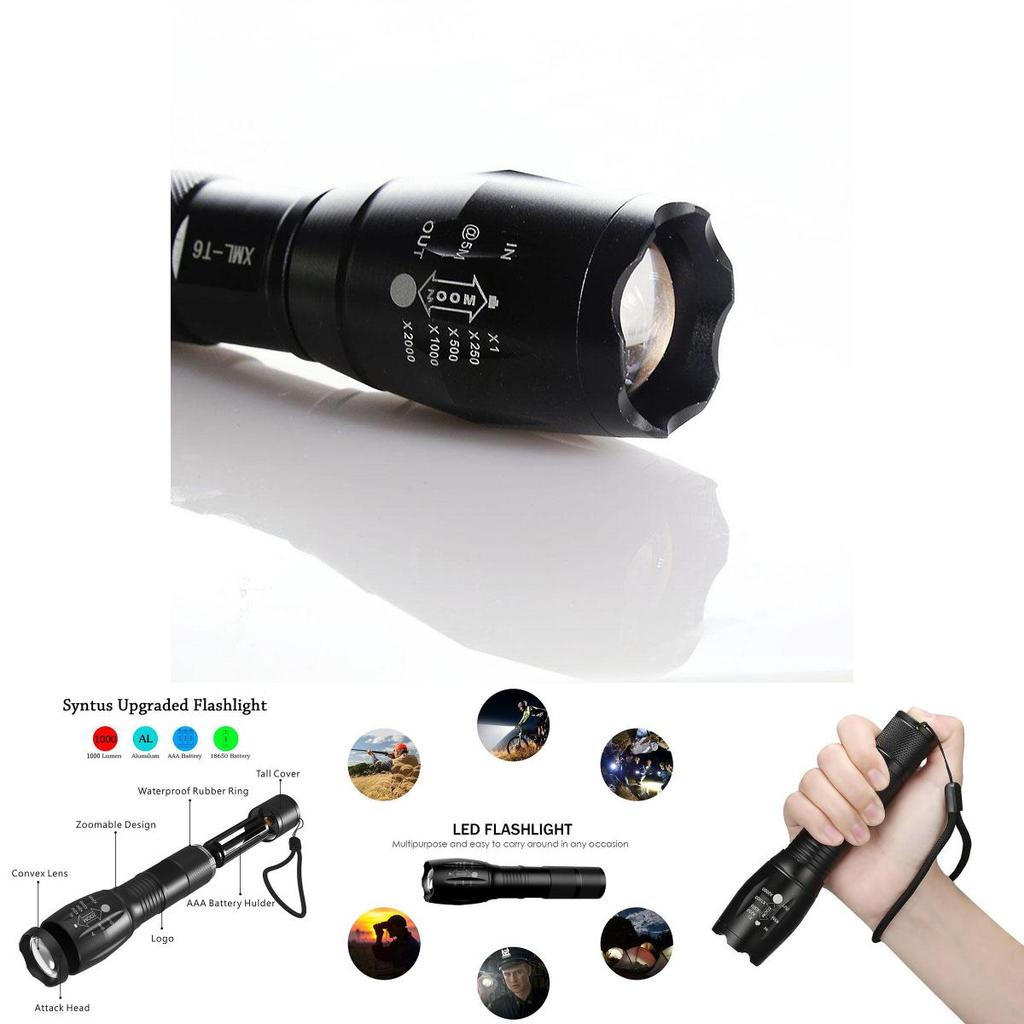 Ultra Bright 1000 Lumens Tactical Military Led Flashlight With Zoom Function