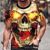 Vintage Horror Skull 3d Print Men's T-shirt Summer Classic Casual O Neck Short Sleeve Fashion Loose Oversized Tops Tee Shirt Men