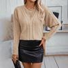 Autumn And Winter 2024 New European And American Round Neck Hollow Out Fried Dough Twists Solid Sweater Women