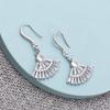 Korean Light Luxury Women's Retro Geometric Fan-Shaped Zircon Earrings - Christmas Gift