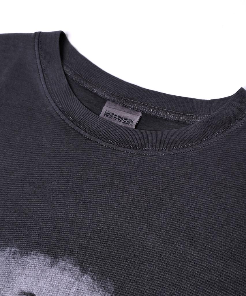 NONFLOOR Distressed Invisible Guest T-Shirt Washed Charcoal