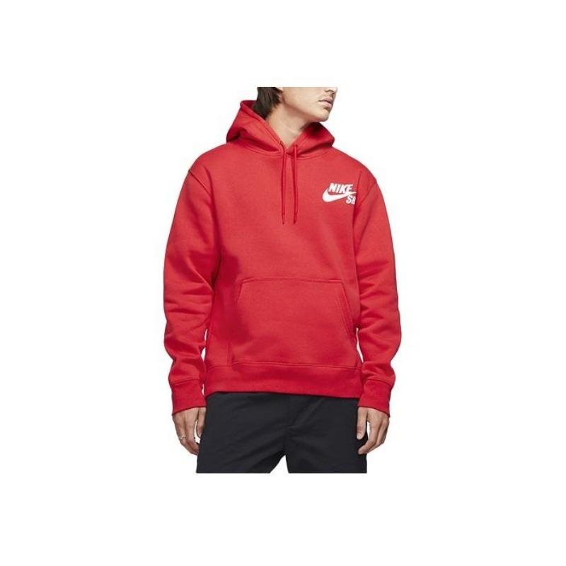 Nike Sb Icon Skateboard Hoodie, пуловер с длинными рукавами и логотипом, мужские топы, университетский красный CW7065-657