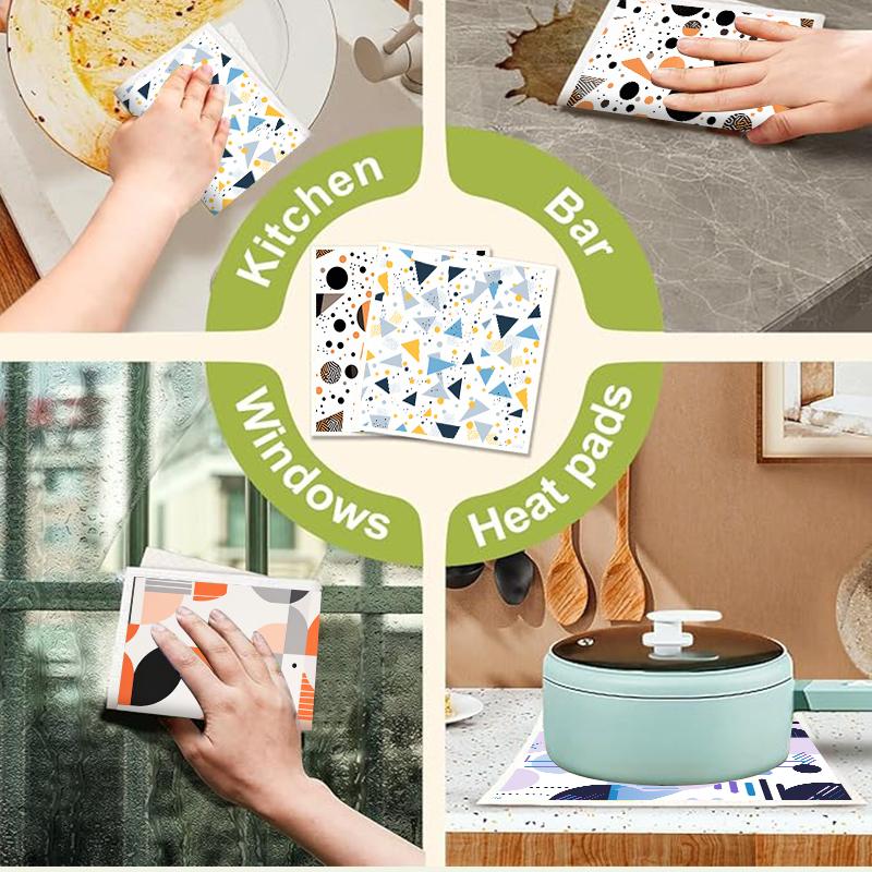 6 шт. Шведские салфетки для мытья посуды Экологичные кухонные тряпки Впитывающие кухонные полотенца Многоразовые Моющиеся Чистящие салфетки