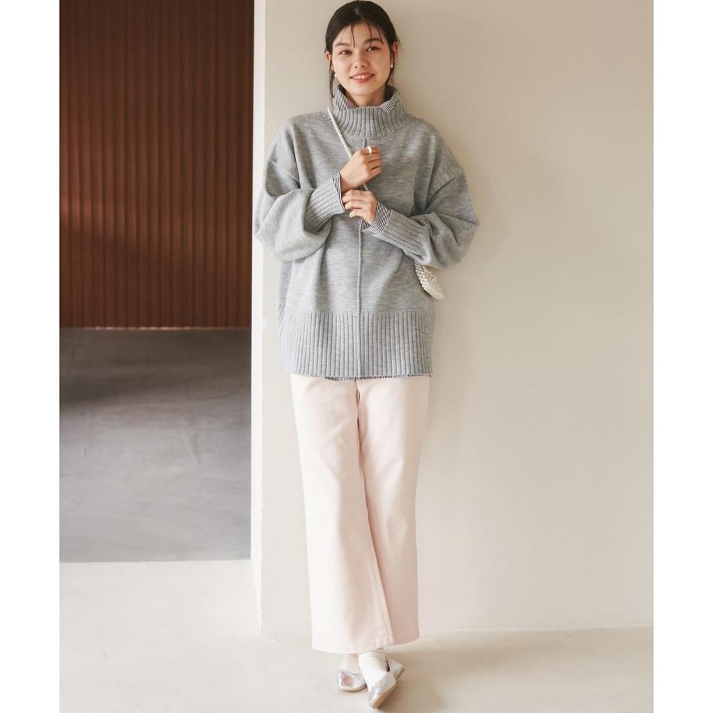 ROPE PICNIC GDM54110 Black Knit Pullover with Center Machine Perfect for Coordinating with Other Items Women's (01) Tuck, Mid-Length, Anti-Static,