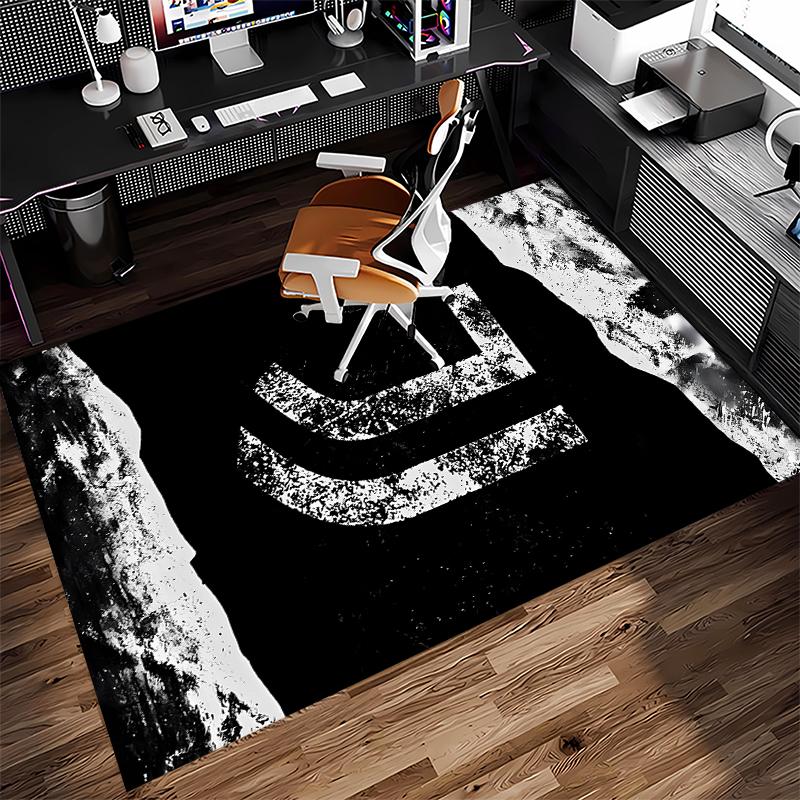 1pc Juventus FC logo Print Area Rug - Soft,Washable Non-Slip Indoor Mat for Office Chairs,Living Room,Home Office Decorative Rug