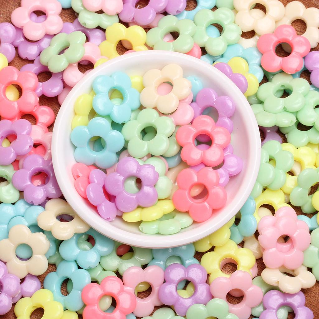 500g/Bag About360-700pcs Colorful Flower Starfish DIY Beads DIY Accessories Jewelry Beads Acrylic Hollow Out Loose Beads