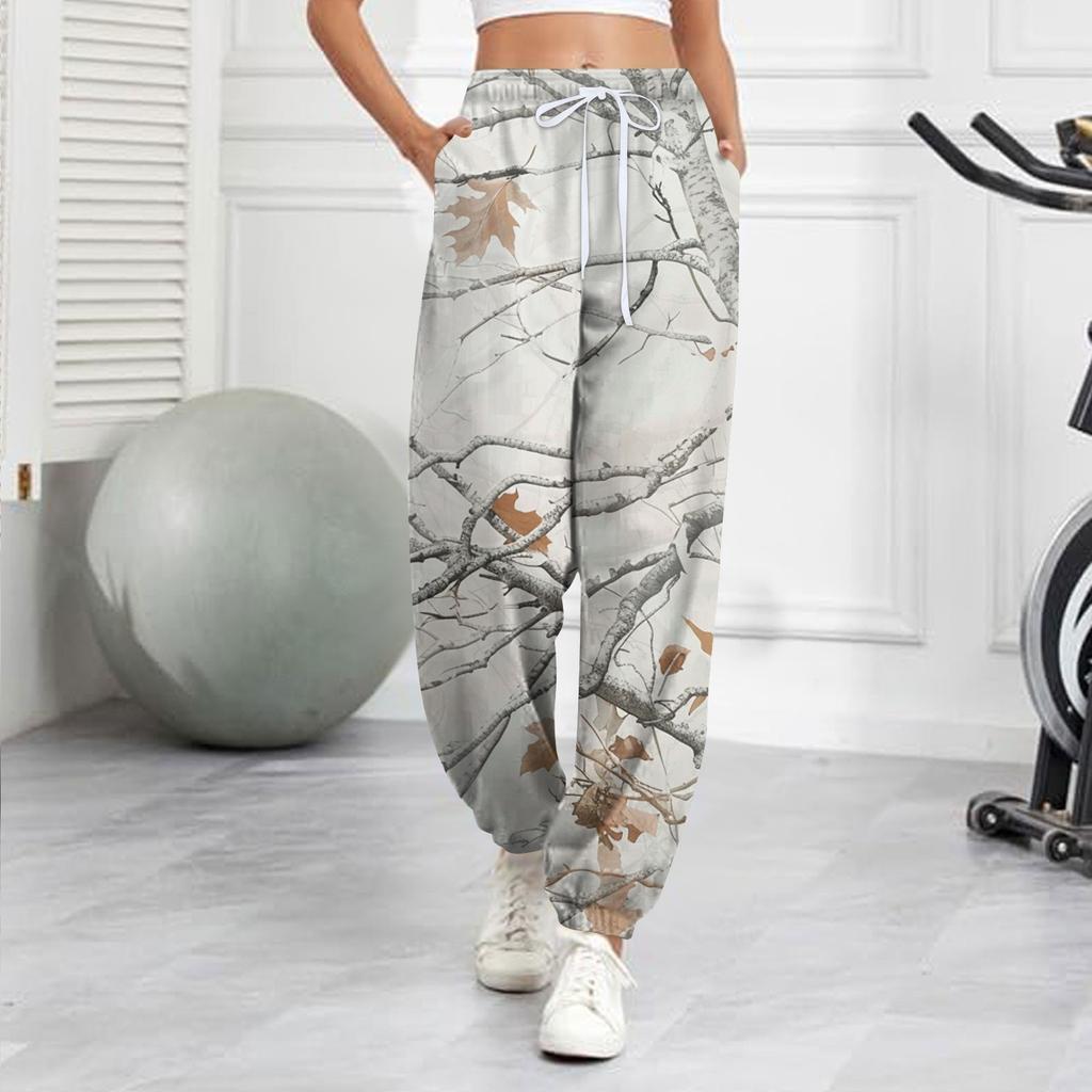 Women's Casual Fashion Sweatpants Dead Leaves Printed Casual Pants