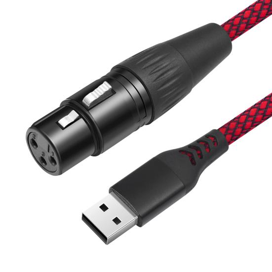 Кабель-адаптер USB папа к XLR мама Простой в использовании Универсальный кабель-конвертер для микрофона Plug-and-Play Студийный аудиокабель