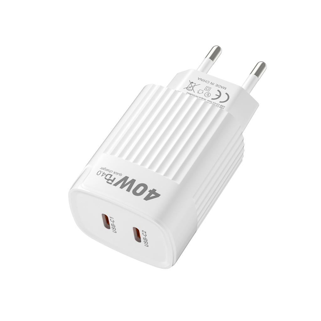40 Вт USB C зарядное устройство быстрая зарядка QC 3.0 Dual PD зарядное устройство Type C быстрое зарядное устройство адаптер для iPhone 16 15 14 Xiaomi Samsung Huawei телефон