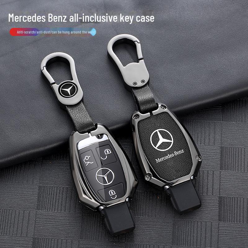 Чехол для ключа Mercedes-Benz E-класса: Кожаный чехол для E300, E260L, C260, GLC300, GLE с S-образной застежкой