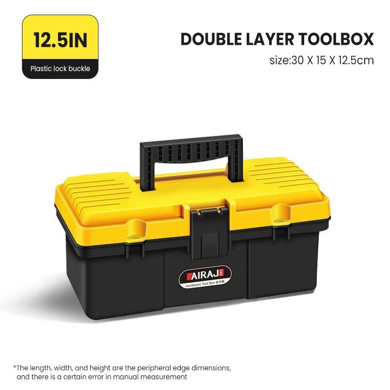 AIRAJ 12 Inch Tool Box Plastic Hard Case Suitcase Professional Complete Garage Organizer Multifunction Electrician Storage Tools
