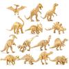 Simulation Animal Model Golden Dinosaur, Solid Hollow 14-Piece Set Gold Version Easter Christmas Toy